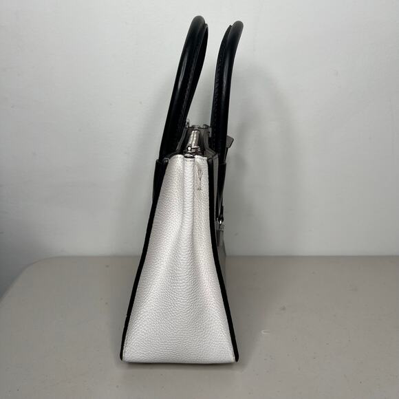 Michael Kors Mercer Color Block Pebbled Leather Crossbody Satchel Bag - Picture 7 of 10